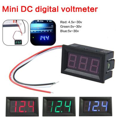 4.5V-30V Waterproof Digital Voltmeter Car Boat Motorcycle 0.56inch LED Display Volt Voltage Meter Mini Tester Panel Ammeter