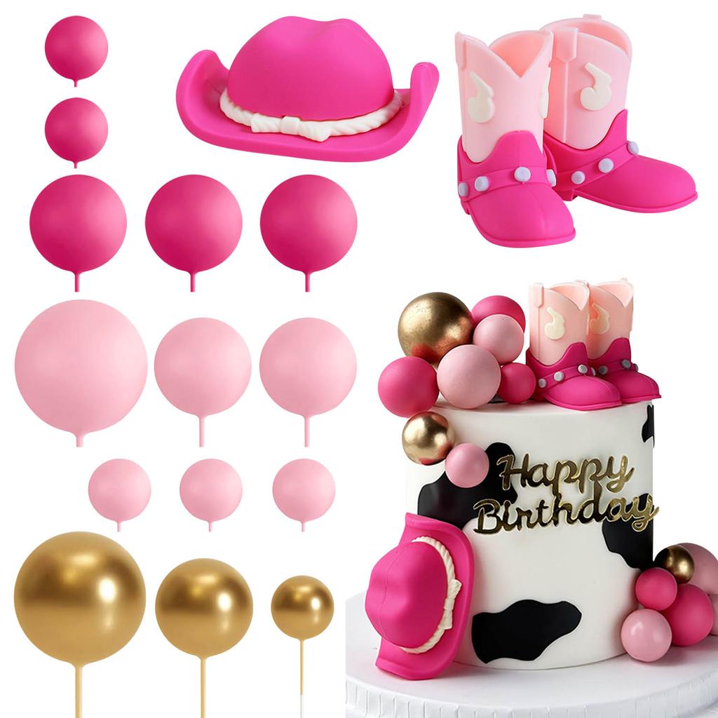 Cowboy Cake Decorations Cowboy Themed Party Decorations Cowboy Hat Boots Disco Ball Cake Topper for Western Birthday Party