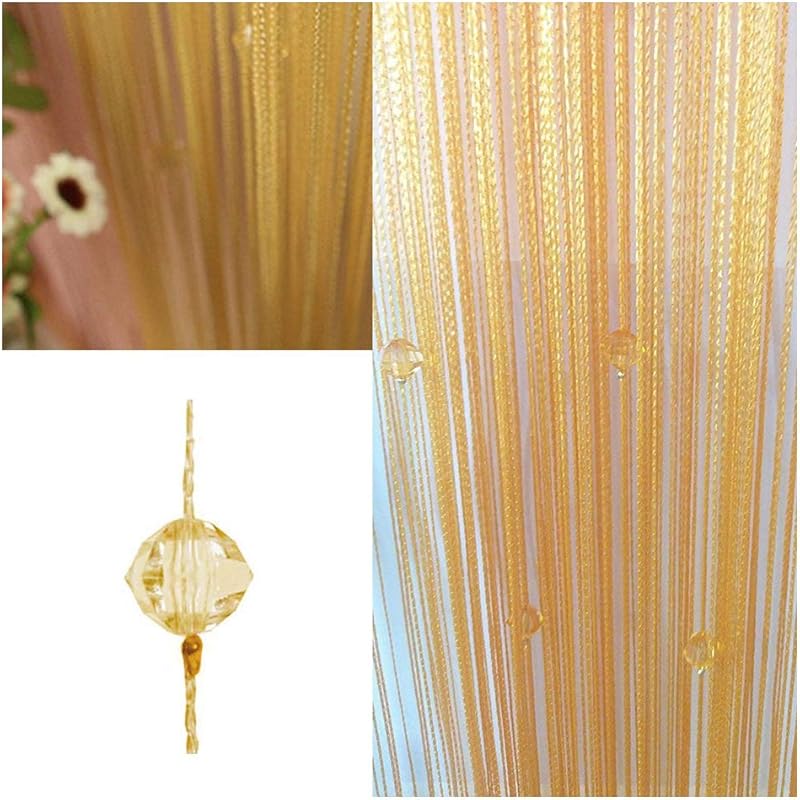 FUT String Tassel Crystal Beads Curtain, Partition Door Curtain Beaded String Curtain Door Screen Panel Home Decor Divider for Bridal Chamber Room
