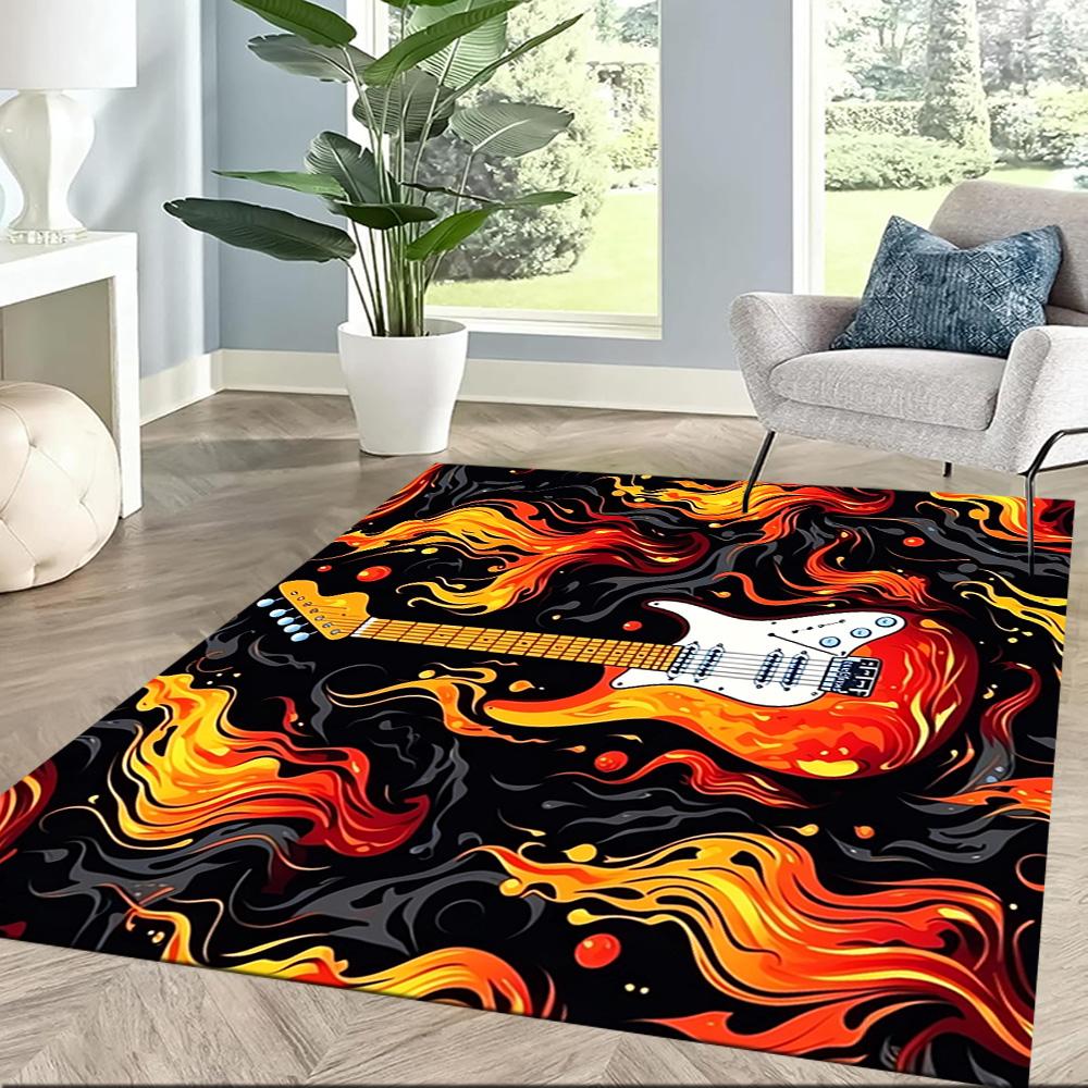 Fantasy Guitar Artwork Floor Mats for Living Room, Bedroom and Room Decoration Are Suitable for Gifts.
