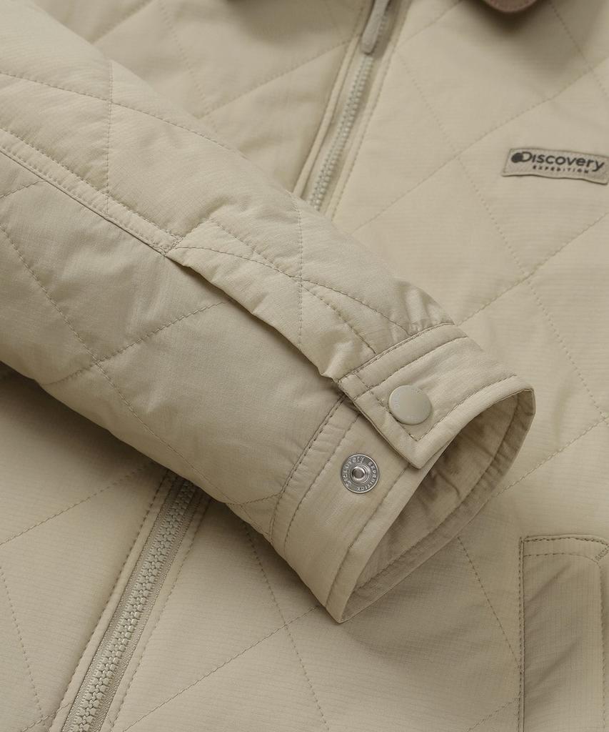 Discovery Expedition Women'S Collared Quilted Padded Jacket (L/Beige)