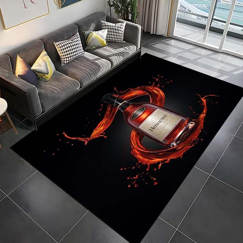Hennessy Brandy Pattern Rug Carpet for Living Room Bathroom Mat Creative Doormat Carpet for Bedroom Home Decor