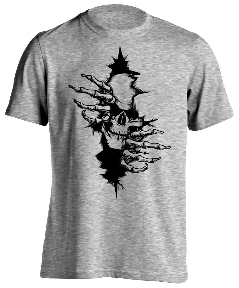 Skull Tshirt Mens Tracksuit Summer Roundneck Pullover Breathable Casual Sportswear Shortsleeved Top Harajuku Retro Streetwear