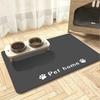 Quick-Dry Diatomite Pet Feeding Mat with Cute Paw Print Design, Non-Slip Waterproof Dog and Cat Food Mat for Home Use, Black with White "Pet Home"