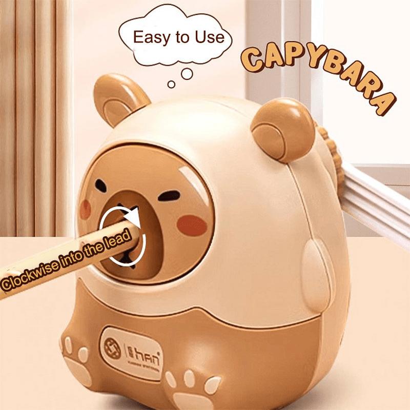 Capybara Kawaii Manual Pencil Sharpener, No Electricity Required, Desk Stationery Accessory for Office and School, Cute Animal Design