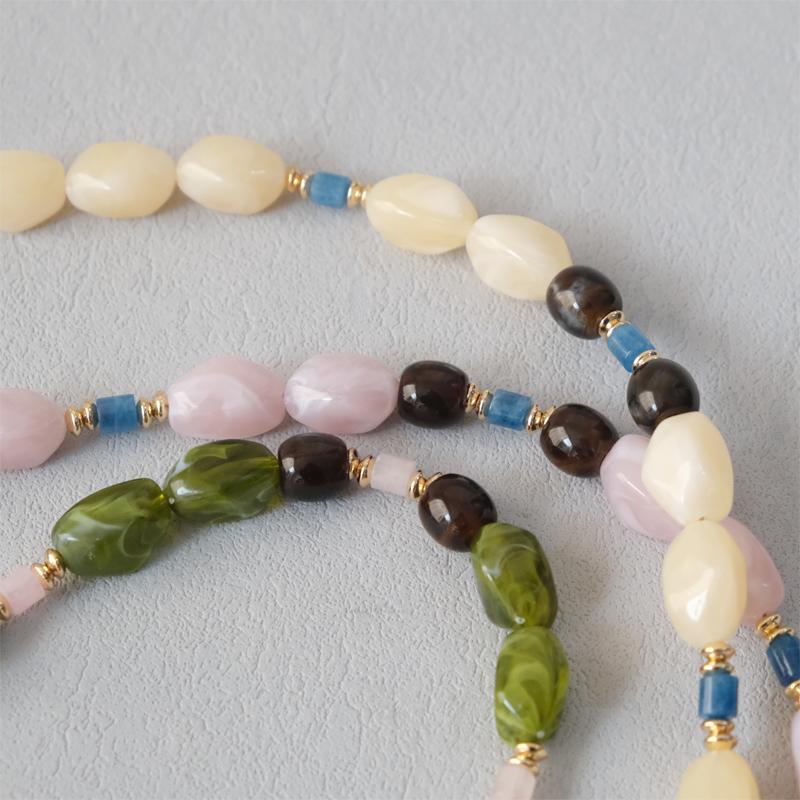 New Fashion Boutique Woman Bag Accessory Beige Beaded Chains Cute Acrylic Luxury Strap Women Elegant Bag Acrylic Handle Chain