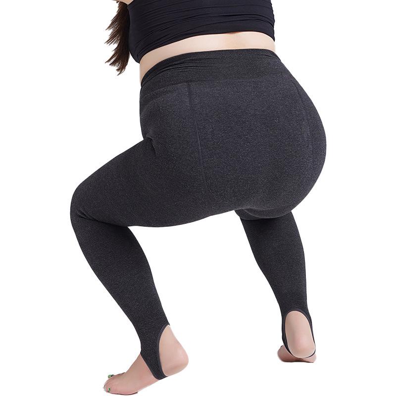 Large Black High-Waist Velvet Thickened Leggings - No-Crotch Slimming Pantyhose for Winter