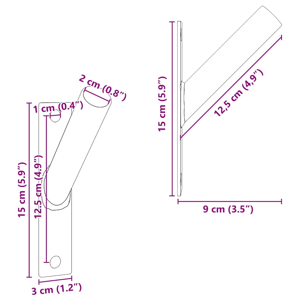 Flagpole Holder Silver 15 X 3 X 0.35 Cm Steel
