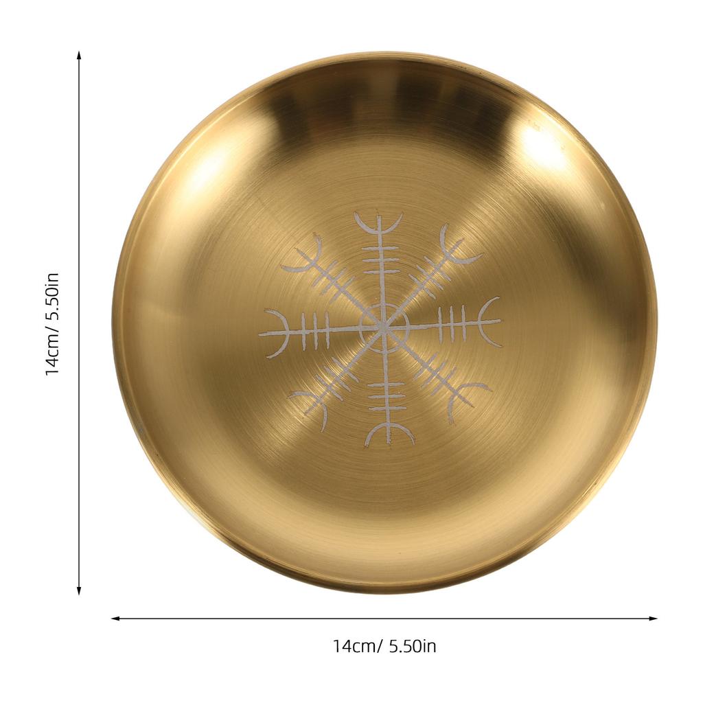 Stainless Steel Decorative Tray Polished Flat Bowl Round Metal Jewelry Tray Altar Ritual Plate Prayer Offering Ring Trinket