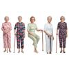 S-3XL Women’s Anti-strip Romper: Floral Print Short Sleeve Back Zipper Jumpsuit for Alzheimer Dementia Care