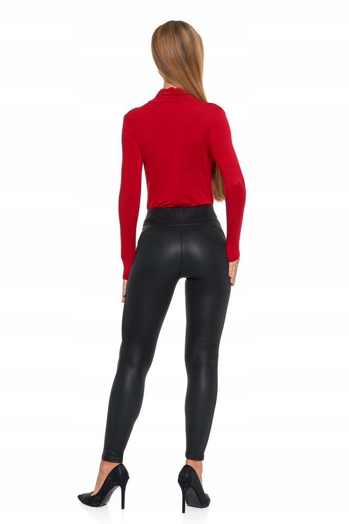 Women's High Waist Imitation Leather Leggings, Fashionable, Stylish, MORAJ XL Black