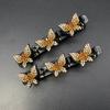 4/6Pcs Faux Crystal Stone Braided Hair Clips Girls Rhinestone Butterflies Decor Hair Braid Clips Shiny Hair Accessories