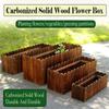 Anticorrosive Wooden Flower Box Rectangular Flower Pot Balcony Vegetable Pot Carbonized Solid Wood Planting Box Flower Groove