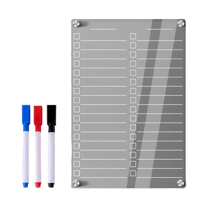 

Pack of Reusable Whiteboard with Colorful Dry Erases Markers for Kitchen Planner Planning and Daily Schedule Management 1