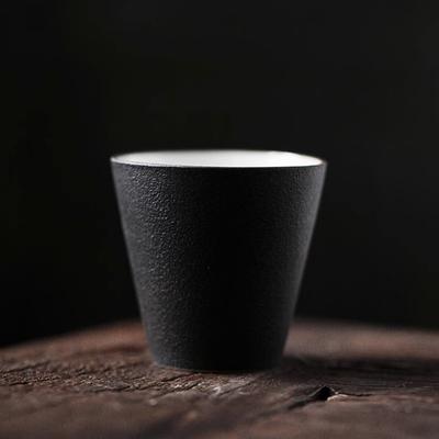 Chinese Black Clay Bamboo Hat Tea Cup - Handmade Ceramic Kung Fu Tea Set, Zen Tea Ceremony & Home Decor