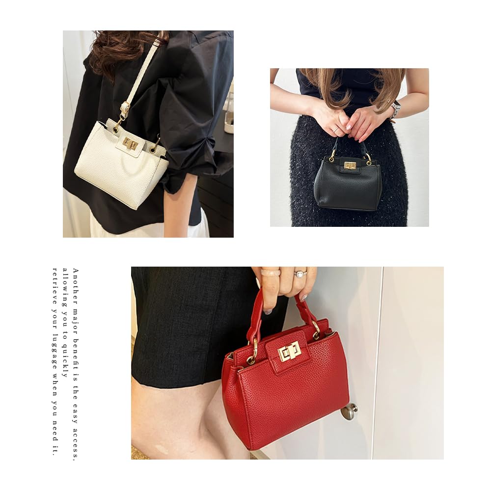 Sac à Bandoulière Gisele Petit Modèle 2-en-1, Sac à Main, Sac Bandoulière, Mini Sac Cabas, Aspect Cuir, Simple, Porté à la Main, Femme (blanc)