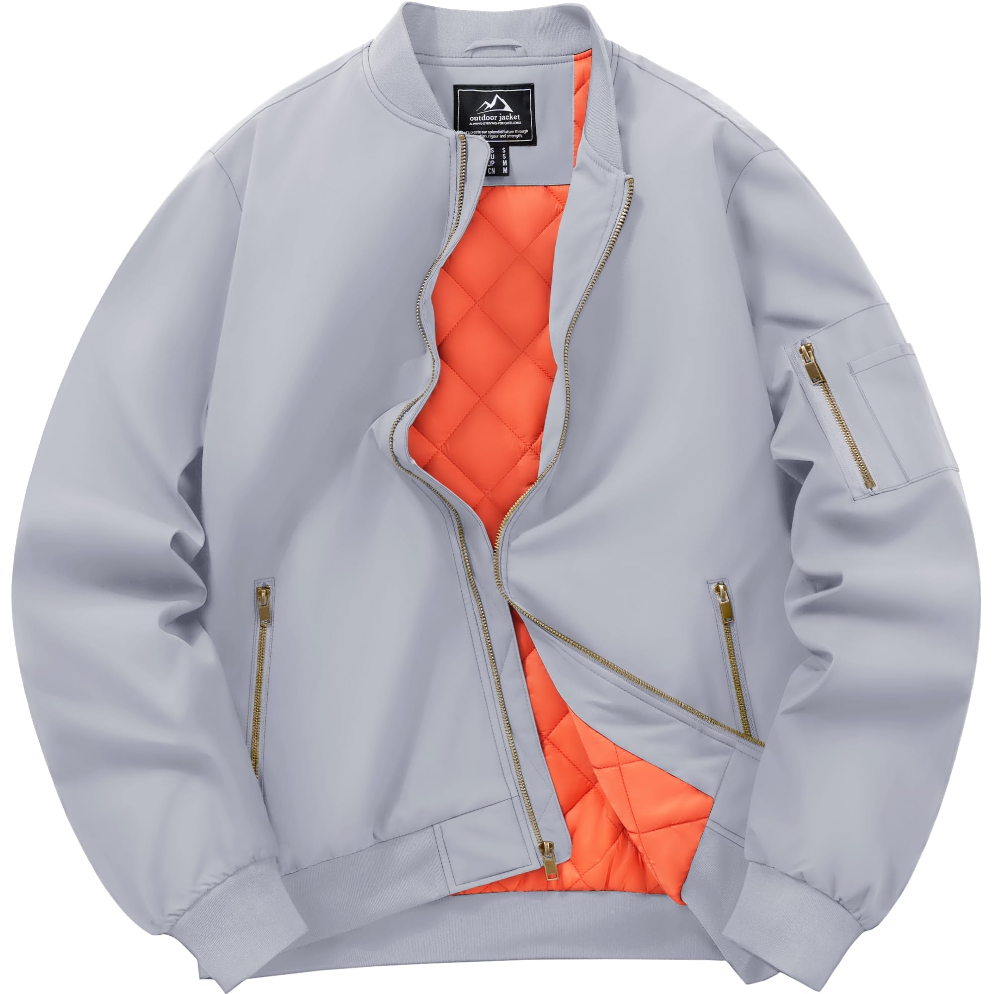 TACVASEN Cargo Tactical Perfect for Club and Light Size XL Jacket, Padded, Jacket, Water-Repellent, Activities, Trekking, Lounging, Gray,