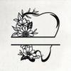 Personalized Metal Sign Floral Silhouette Matte Iron Art Home Decor Wall Hanging Holiday Gift
