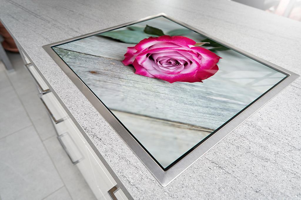 PIANO COTTURA PROTETTIVO IN VETRO 70x52 ROSA