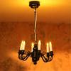 1/12 Scale Six Head Ceiling Lamp Miniature Dollhouses Chandelier Lamp for Living Room Display Landscaping Accessories