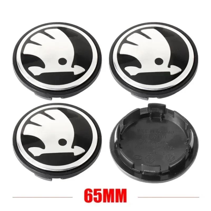 55/65MM Estilo de Carro Tampas Centrais de Roda Calotas Substituição Para Skoda Octavia Rapid Kodiaq Karoq Fabia Kamiq Superb Derivativ