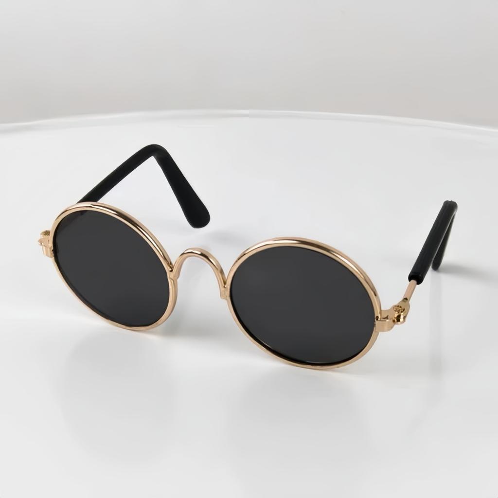 Fashionable Pet Sunglasses Metal Round Frame Puppy Cat Crown Prince Glasses For The Trend Of Internet Famous Pet Photography