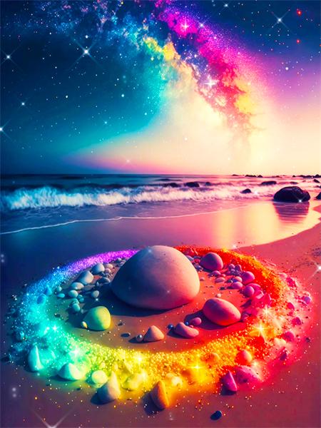 5d Diamond Painting Full Drill Fantasy Night Seaside Embroidery Mosaic Stone Landscape Crystal Wall Art