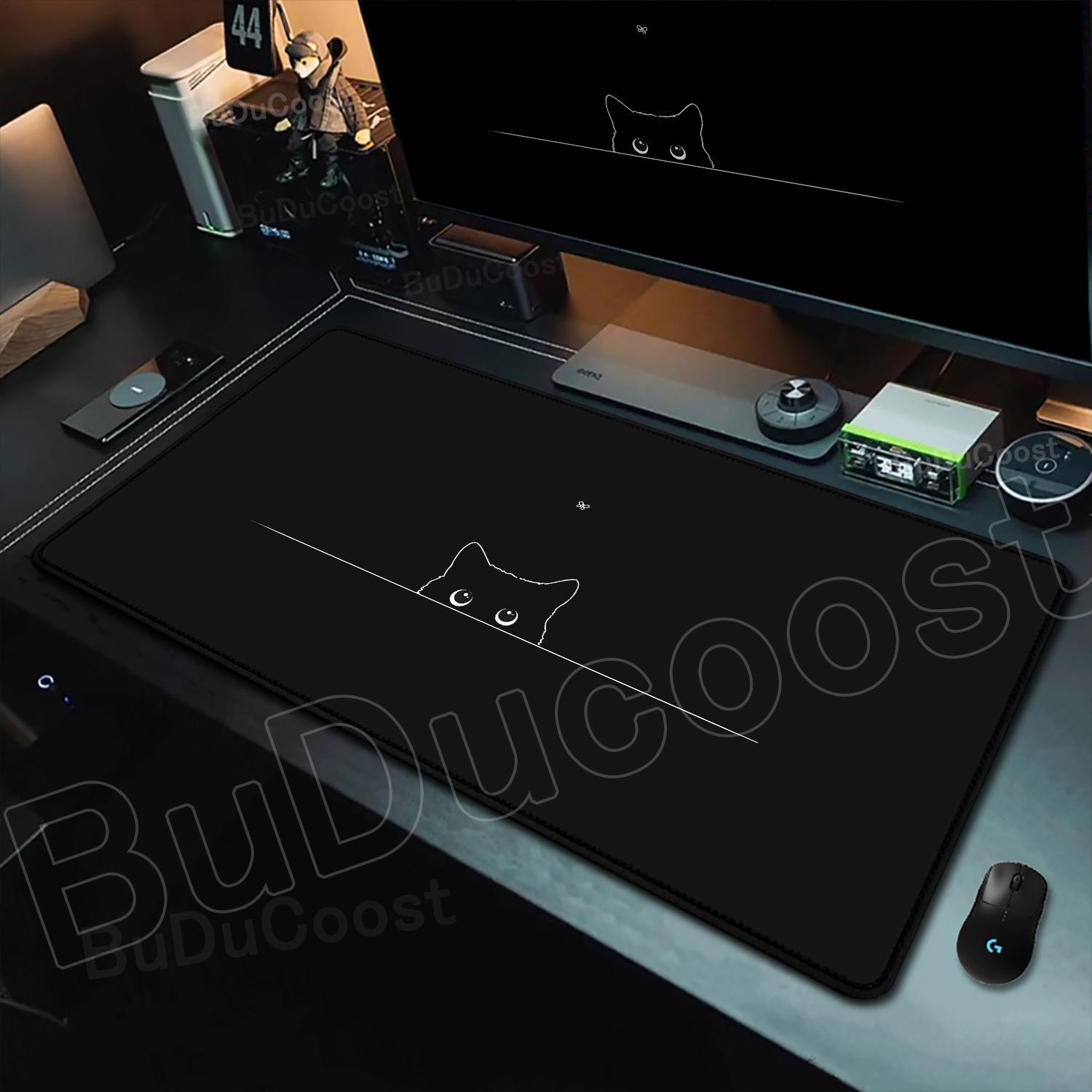 

Lovely Black Anime Cats Mouse Pad Cute Cat Desk Mat 900x400 Kawaii Computer Desk Accessories Mouse Mat Mousepad Gamer Rubber Pad 600x300x2mm