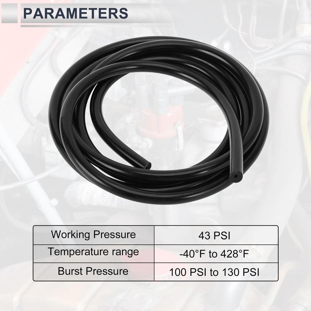 RATCHROLL 1 Pcs Universal Silicone Vacuum Tube Hose High Temperature 5.5FT 1/16" 2mm ID