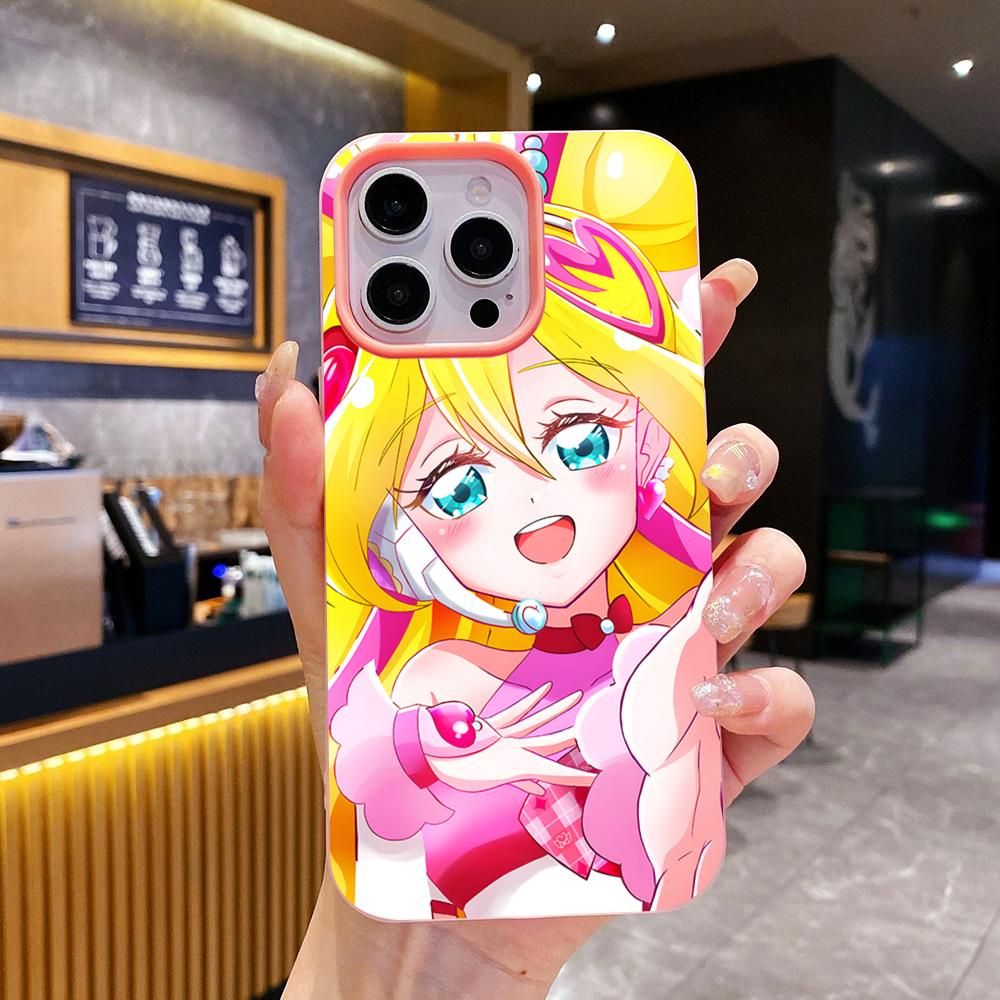 Sakura Uta Cure Idol Jelly Doppelschicht Rosa Handyhülle für iPhone 17 16 15 14 13 12 11 Air Pro Max Plus Schutz
