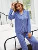 Homewear Ladies Autumn and Winter Cardigan Lapel Long Sleeve Top Pants Pajama Set Ozon