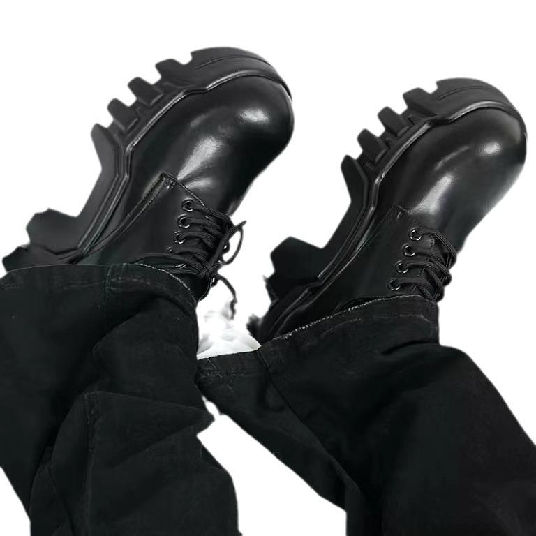 2024 Winter Retro Platform Round-Toe Lace-Up Derby Shoes - Height-Increasing & Versatile Casual Footwear