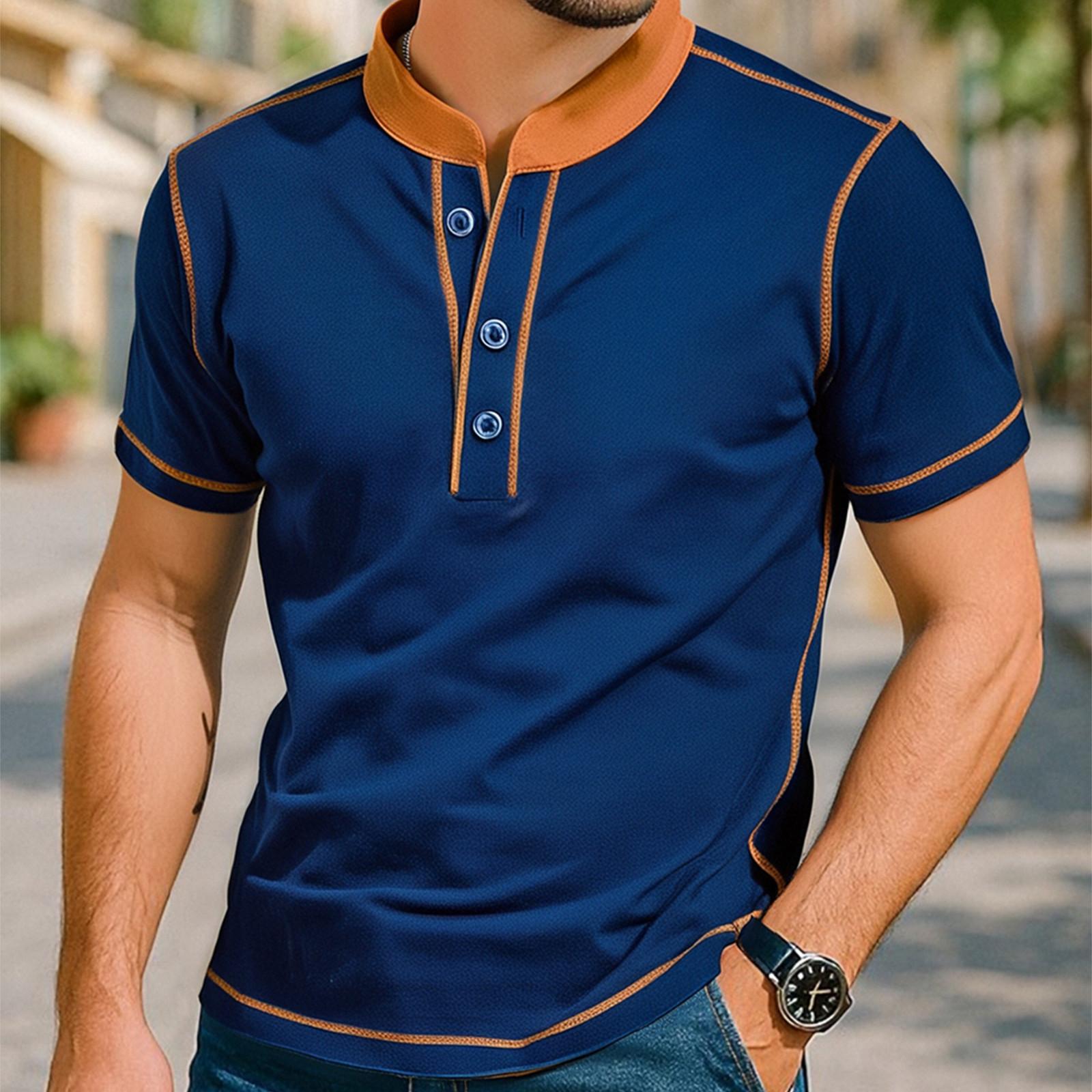 

Мужская трикотажная рубашка в уличном стиле, повседневная и модная, с длинными рукавами XL синий