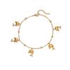 Fashion Beach Resort Ocean Wind Shell Starfish Dolphin Pendant Stacked Chain Stainless Steel Anklet Women