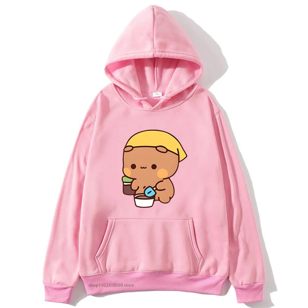 DuDu und BuBu Pflanzen Ihre Blumen Hoodies Niedliche Kawaii Panda Bär Sweatshirts Partnerkleidung Damen Streetwear Herren