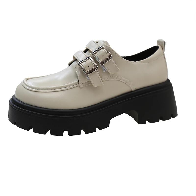 

Fashion 2024 Autumn Fashion Shoes for Women Platform Casual Woman Pumps British Style Oxfords Round Toe Female Footwear Preppy New Retro 35
