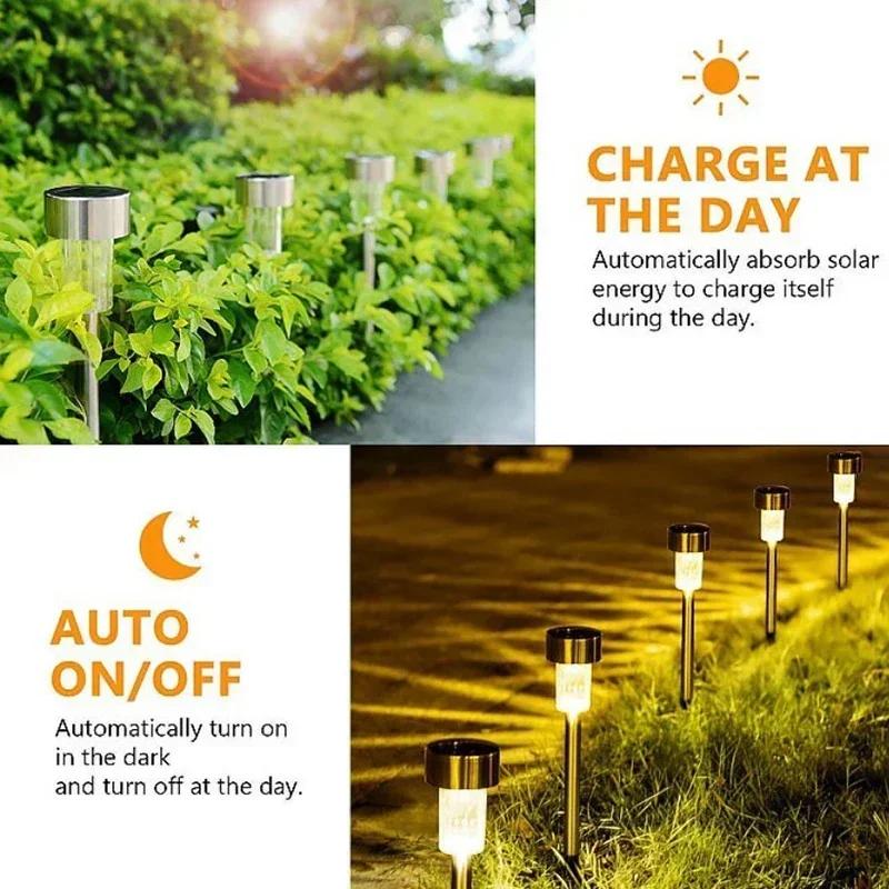 Solar-Außenleuchten, Gartenlampe, solarbetrieben, wasserdicht, für Landschaft, Weg, Außenbereich, für Hof, Hinterhof, Rasen, Terrasse, dekorativ