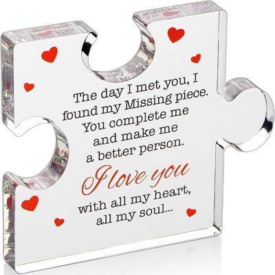 I Love You for Her, Him - To My Love Acrylic Block Puzzle - I Love You Women - Birthday, Anniversary, Valentine's Gift for Husband, Wife, Boyfriend,