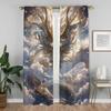The Sky Guardian Dragon Kitchen Curtains for Living Room Curtain Halloween Decoration Tulle for Bedroom Partition Shades Elegant