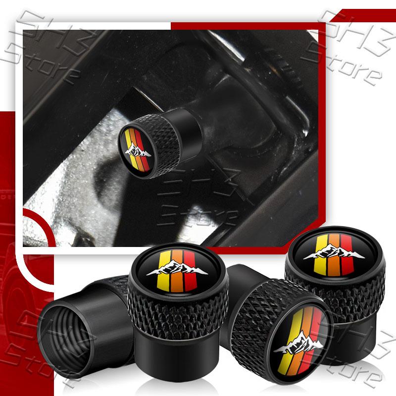 AUN1 4Pcs/set Three Color Emblem Car Wheel Tire Valve Caps Tyre Air Stem Covers For Highlande Tacoma RAV4 4Runner Auto Accessories