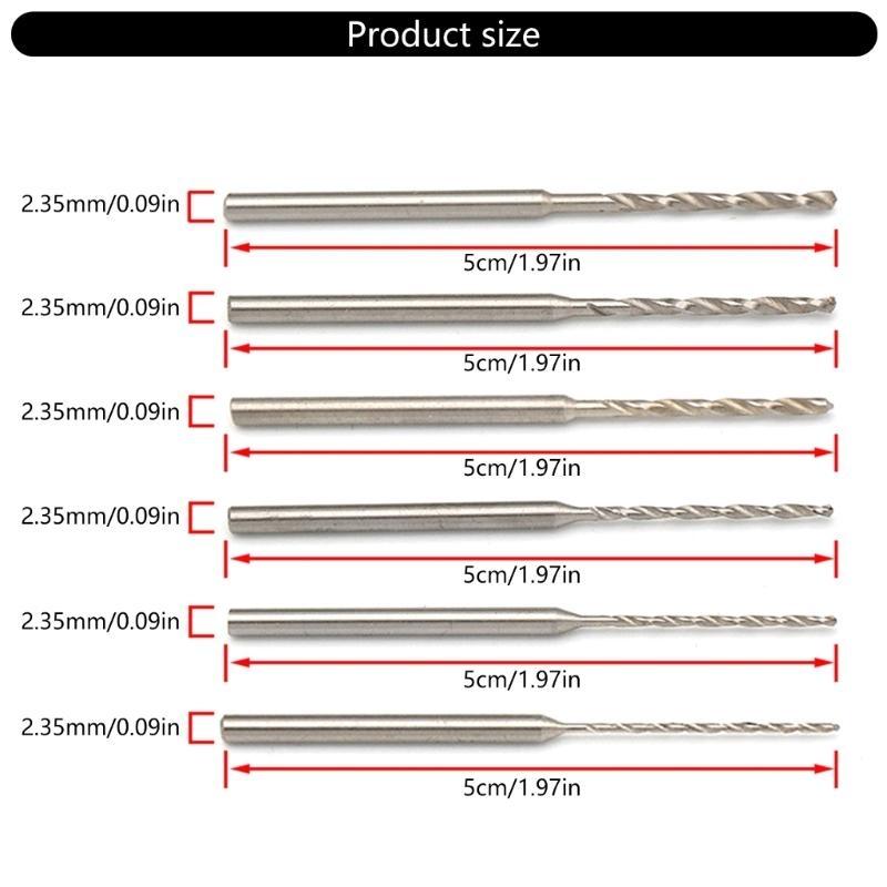 652F Multipurpose 10 Pieces 2.35mm Shank Mini Twist Drill Bits Set for Home Repair and Craft Enthusiasts Engraving Drill Bits