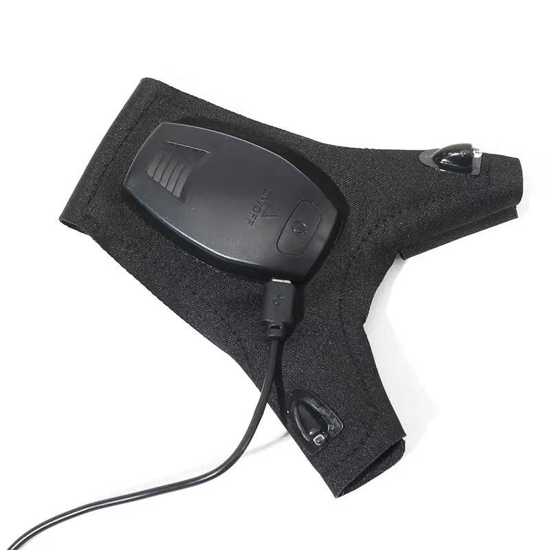 1Pc Rechargeable Fishing Gloves Led Flashlight Luminous Outdoor Breathable Lighting Repair Gloves, Finger Lights