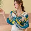 Travel Encrypted Headscarf Simulation Silk New Size Brocade Scarf Li Flower Shawl Shawl Summer Sun Protection Elegant Big