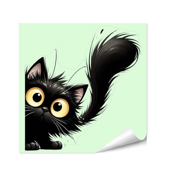 Luminous Light Switch Decals, Glow in The Dark Cute Cat Switch Sticker, Cartoon Animal PVC Wall Art Mural for for Bedroom Living Room D