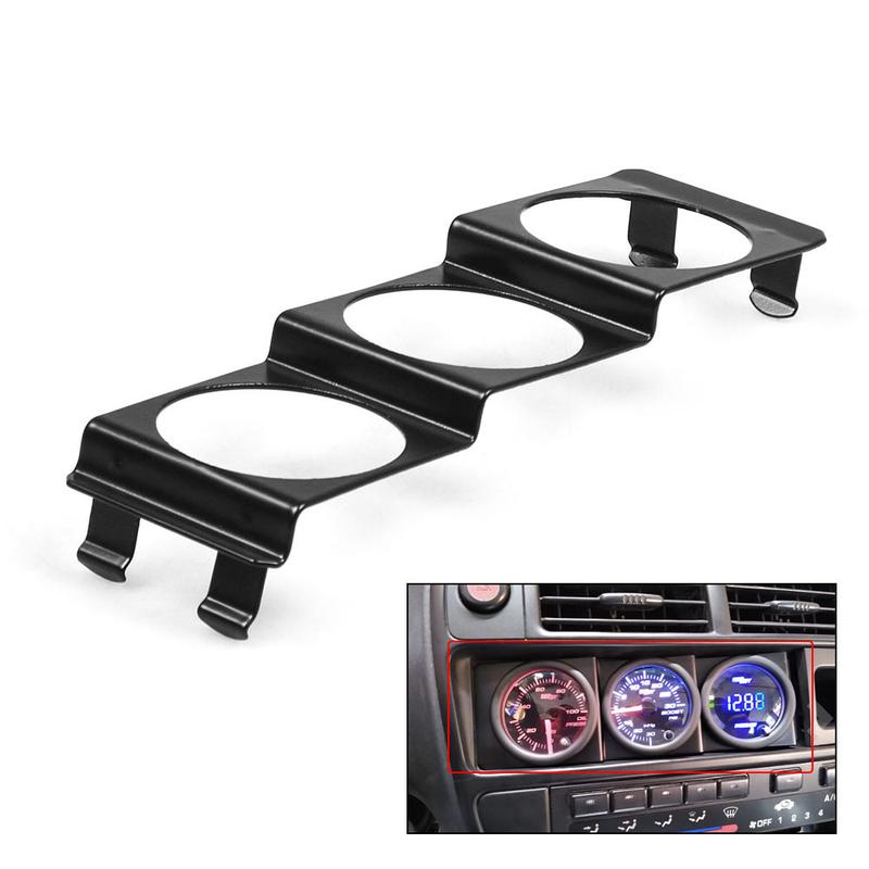 52mm 3 Hole Single DIN Radio Slot Face Triple Meter Panel Iron Mount Black For Auto Car Gauge Pod
