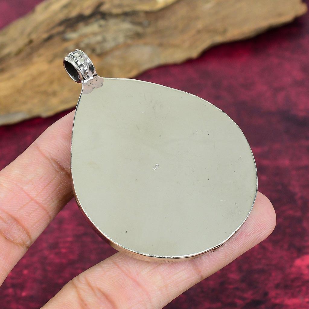 Türkis, Lapislazuli & Koralle Anhänger, 925 Massiv Sterlingsilber Edelstein Schmuck, Handgefertigter Nepalesischer Anhänger, Für Thanksgiving