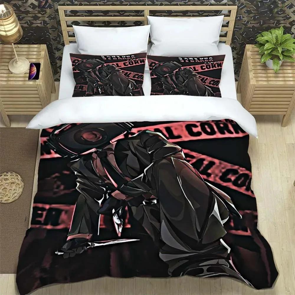 Cartoon Print Duvet Cover With pillowcase, Skibidi Toilet Duvet Cover Set Home Bedroom Bedding Set Adult Bedroom Boy Duvet Cover