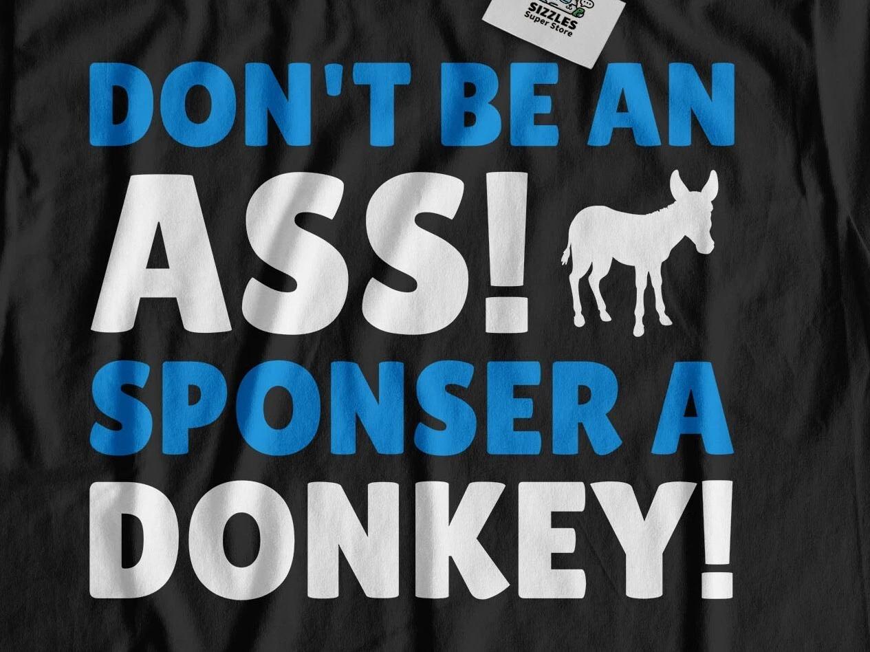 Sponsor A Donkey! Unisex Funny Sloth T-Shirt Donkey Conservation Awareness Gifts 3XL