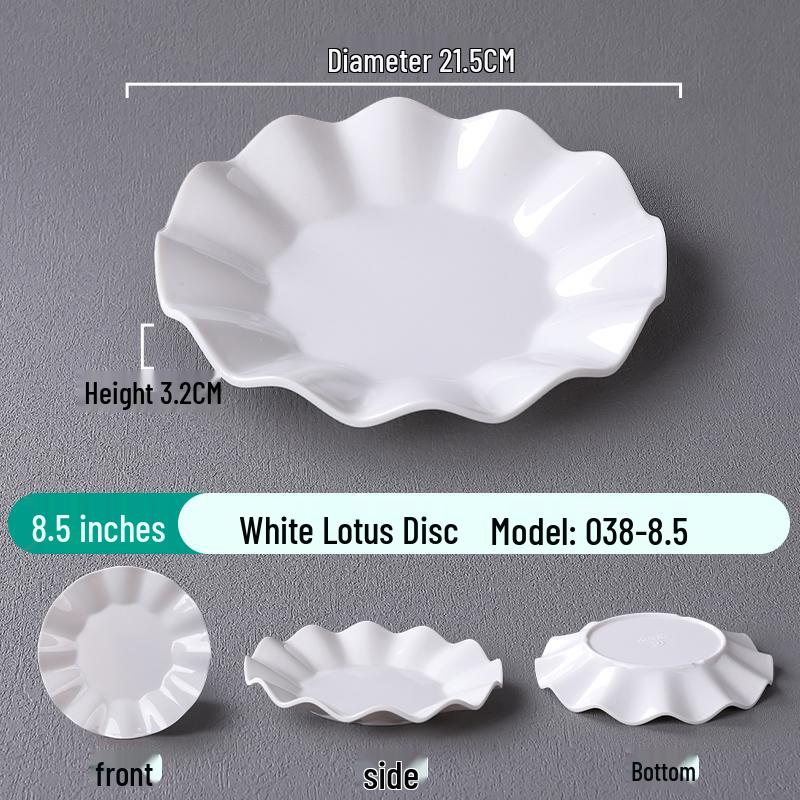 Japanese-Style Plastic Petal Plates for Restaurants - Ideal for Hot Pots, Cold Dishes, Side Dishes, Stir-Fry, and Tableware.