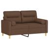 2 Seater Sofa with Decorative Cushions Brown 120 Cm Fabric